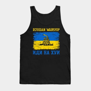 Russian Warship Go Fck Yourself Free Ukraine Flag Snake Flag Tank Top